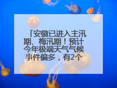 安徽已进入主汛期、梅汛期！预计今年极端天气气候事件偏多，有2个台风影响安徽