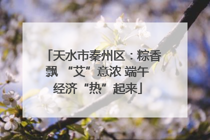 天水市秦州区：粽香飘 “艾”意浓 端午经济“热”起来