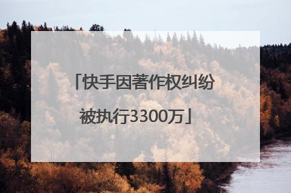 快手因著作权纠纷被执行3300万