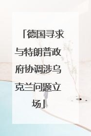 德国寻求与特朗普政府协调涉乌克兰问题立场
