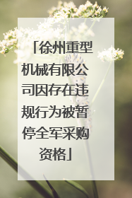 徐州重型机械有限公司因存在违规行为被暂停全军采购资格