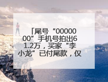 尾号“0000000”手机号拍出61.2万，买家“李小龙”已付尾款，仅享有使用权