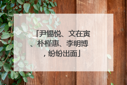 尹锡悦、文在寅、朴槿惠、李明博，纷纷出面