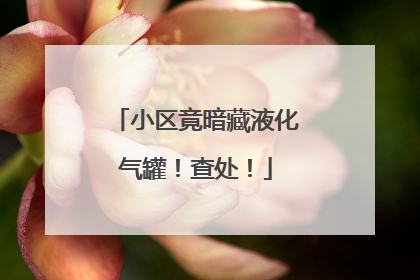 小区竟暗藏液化气罐！查处！