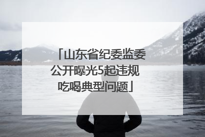 山东省纪委监委公开曝光5起违规吃喝典型问题