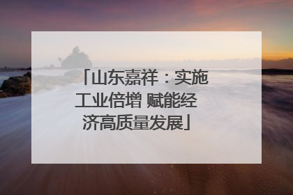山东嘉祥：实施工业倍增 赋能经济高质量发展