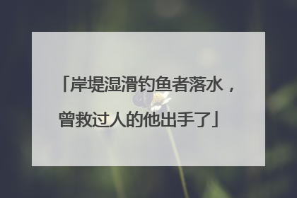 岸堤湿滑钓鱼者落水，曾救过人的他出手了
