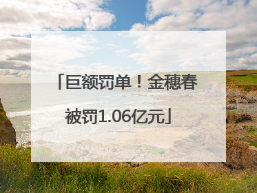 巨额罚单！金穗春被罚1.06亿元