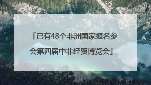 已有48个非洲国家报名参会第四届中非经贸博览会
