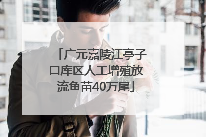 广元嘉陵江亭子口库区人工增殖放流鱼苗40万尾