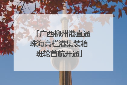 广西柳州港直通珠海高栏港集装箱班轮首航开通