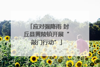 应对强降雨 封丘县黄陵镇开展“敲门行动”