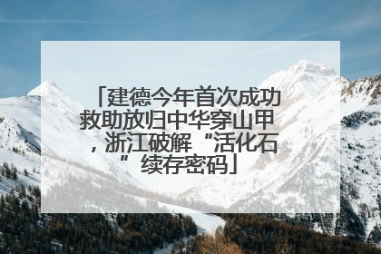 建德今年首次成功救助放归中华穿山甲，浙江破解“活化石”续存密码