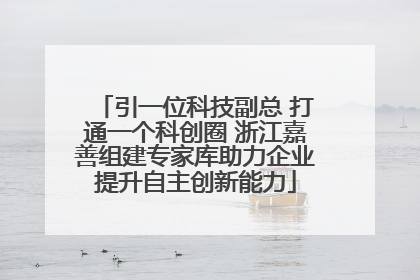 引一位科技副总 打通一个科创圈 浙江嘉善组建专家库助力企业提升自主创新能力