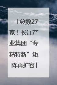 总数27家！长江产业集团“专精特新”矩阵再扩容