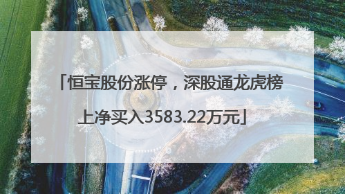 恒宝股份涨停，深股通龙虎榜上净买入3583.22万元