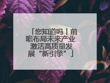 您知道吗丨前瞻布局未来产业 激活高质量发展“新引擎”