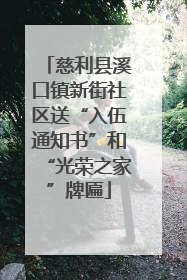慈利县溪口镇新街社区送“入伍通知书”和“光荣之家”牌匾