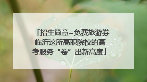 招生简章=免费旅游券 临沂这所高职院校的高考服务“卷”出新高度