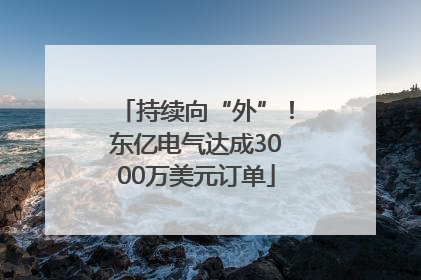 持续向“外”！东亿电气达成3000万美元订单