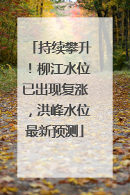 持续攀升！柳江水位已出现复涨，洪峰水位最新预测