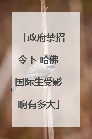政府禁招令下 哈佛国际生受影响有多大