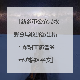 新乡市公安局牧野分局牧野派出所：深耕主防警务 守护辖区平安