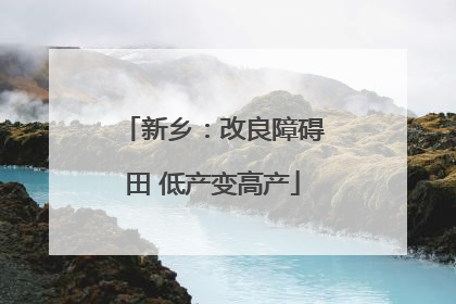 新乡：改良障碍田 低产变高产