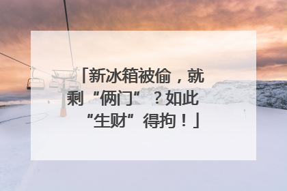 新冰箱被偷，就剩“俩门”？如此“生财”得拘！