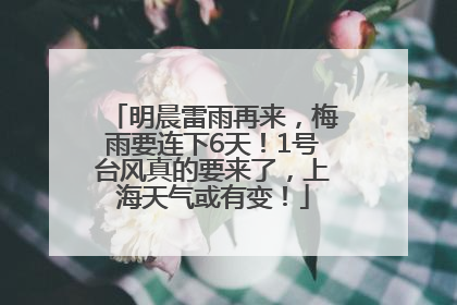 明晨雷雨再来，梅雨要连下6天！1号台风真的要来了，上海天气或有变！