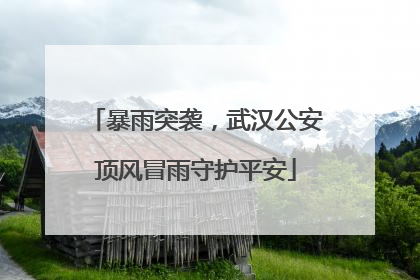 暴雨突袭，武汉公安顶风冒雨守护平安