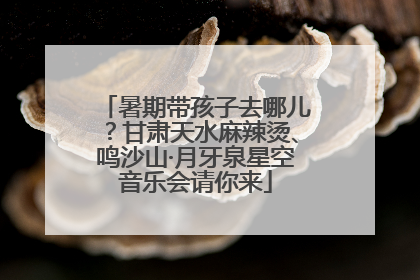 暑期带孩子去哪儿？甘肃天水麻辣烫、鸣沙山·月牙泉星空音乐会请你来