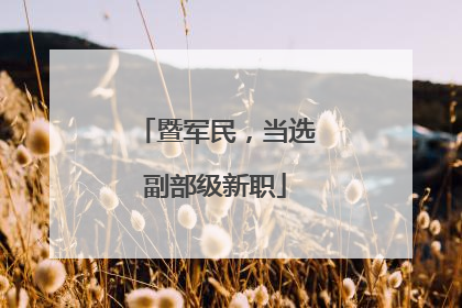 暨军民，当选副部级新职