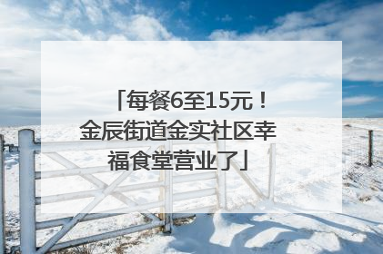 每餐6至15元！金辰街道金实社区幸福食堂营业了