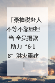 桑植税务人不等不靠显担当 全员捐款助力“6·18”洪灾重建