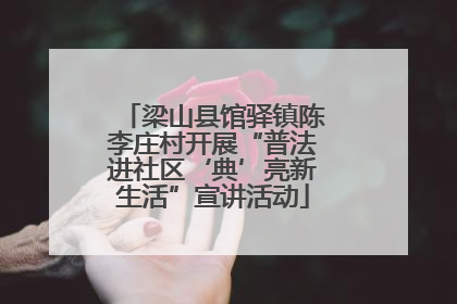 梁山县馆驿镇陈李庄村开展“普法进社区‘典’亮新生活”宣讲活动