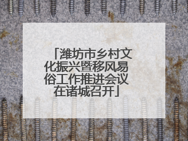 潍坊市乡村文化振兴暨移风易俗工作推进会议在诸城召开