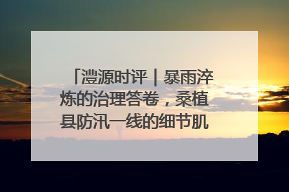 澧源时评｜暴雨淬炼的治理答卷，桑植县防汛一线的细节肌理与体系力量