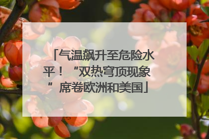 气温飙升至危险水平！“双热穹顶现象”席卷欧洲和美国