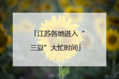 江苏各地进入“三夏”大忙时间