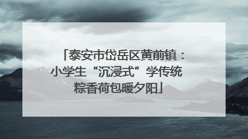 泰安市岱岳区黄前镇：小学生“沉浸式”学传统 粽香荷包暖夕阳