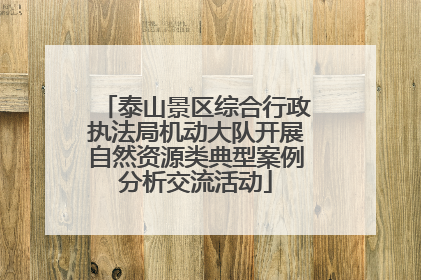 泰山景区综合行政执法局机动大队开展自然资源类典型案例分析交流活动