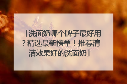 洗面奶哪个牌子最好用？精选最新榜单！推荐清洁效果好的洗面奶