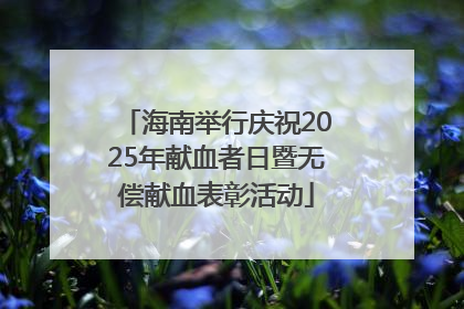 海南举行庆祝2025年献血者日暨无偿献血表彰活动