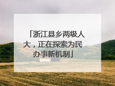 浙江县乡两级人大，正在探索为民办事新机制