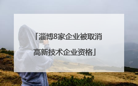 淄博8家企业被取消高新技术企业资格