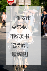 淮安市委常委、市纪委书记岳岭，履新职