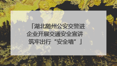 湖北随州公安交警进企业开展交通安全宣讲筑牢出行“安全墙”