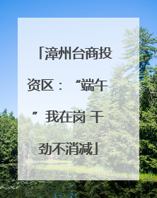 漳州台商投资区：“端午”我在岗 干劲不消减