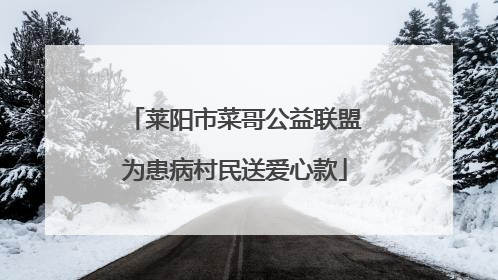 莱阳市菜哥公益联盟为患病村民送爱心款